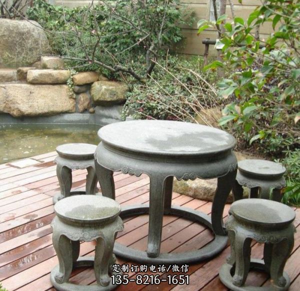 戶外公園石雕石桌石凳雕塑（5）