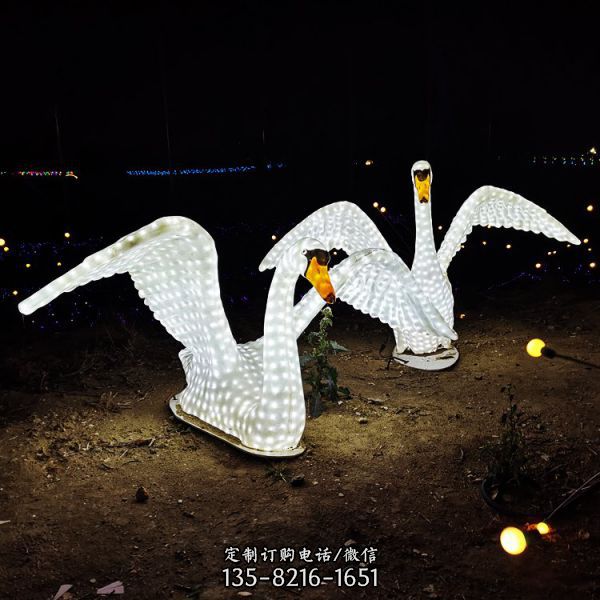公園玻璃鋼創意彩繪夜晚照明動物景觀擺件（1）