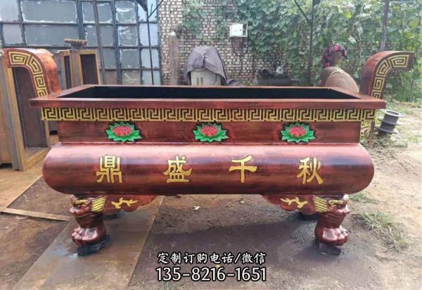寺廟祈福上香玻璃鋼仿銅香爐雕塑（1）