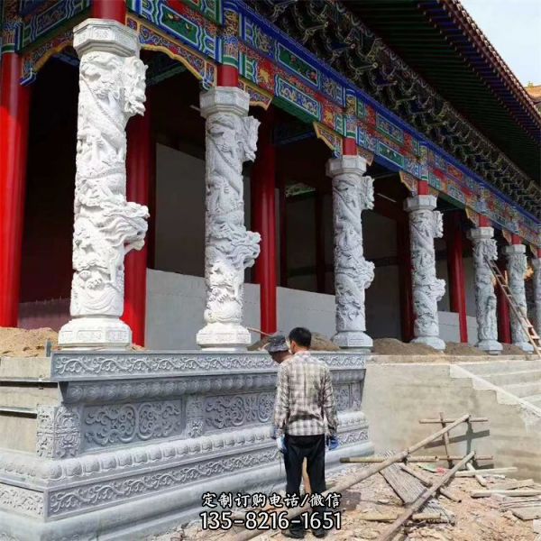 景區廣場石雕龍柱 公園傳統仿古文化柱雕塑（2）