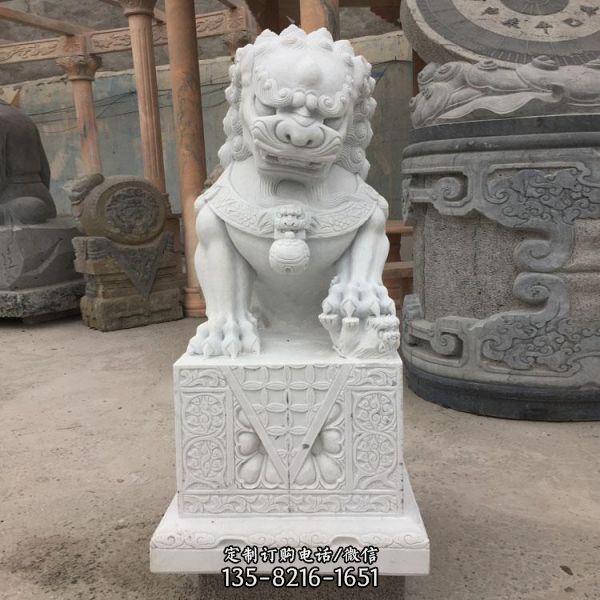 大理石石雕戶外園林景觀獅子雕塑