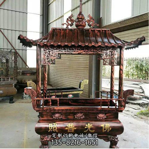 玻璃鋼仿銅寺廟祈福燒香 香爐雕塑（2）