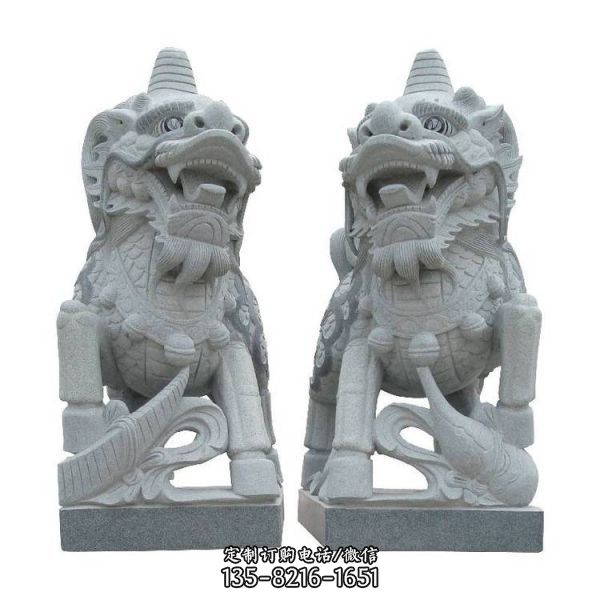 景區企業門口石雕麒麟動物（4）