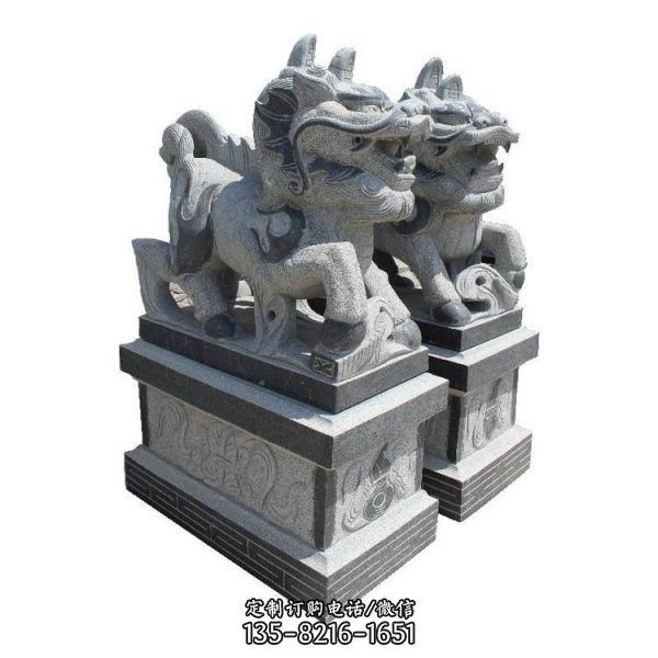 景區企業門口石雕麒麟動物（5）