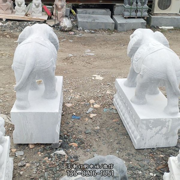園林景區(qū)石雕動物 大理石雕刻石雕大象雕塑（4）