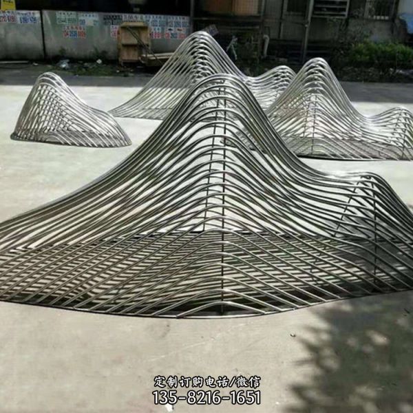金屬拉絲抽象水景戶外園林假山