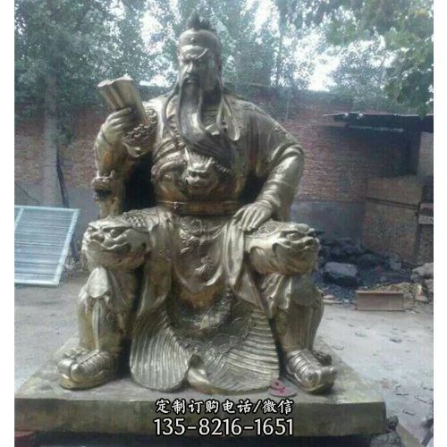 玻璃鋼漆金武財神關公關羽雕塑（3）