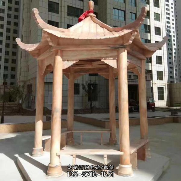 歐式戶外創意石雕涼亭雕塑（3）