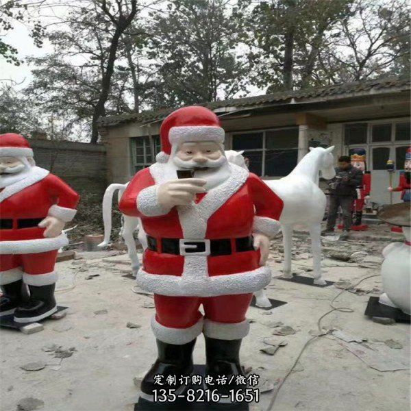 商場戶外園林玻璃鋼卡通圣誕老人雕塑