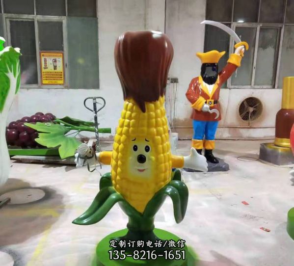 景區玻璃鋼農作物玉米小公仔造型雕塑（1）