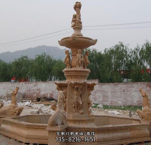 小區園林擺放大理石風水球噴泉雕塑擺件（4）