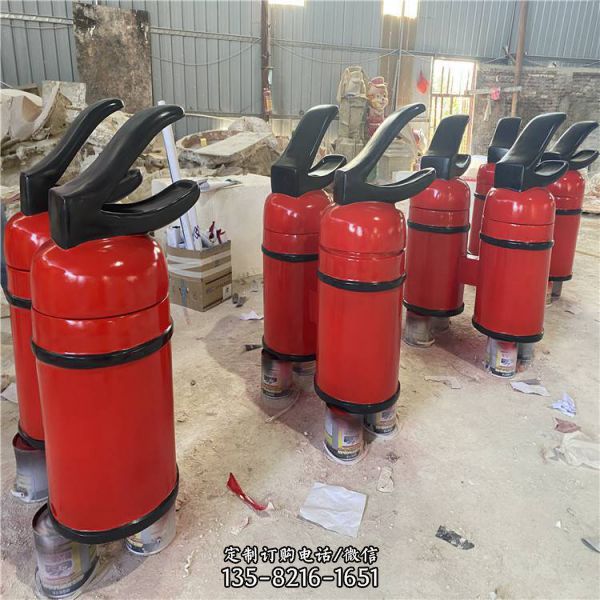 玻璃鋼滅火器造型垃圾桶 公交站宣傳雕塑（3）
