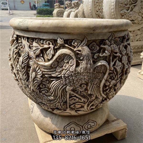 園林景觀流水青石雕刻老石缸（1）