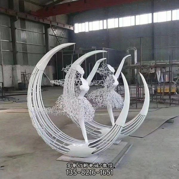 園林小區不銹鋼鏤空蒲公英人物發光景觀小品（6）