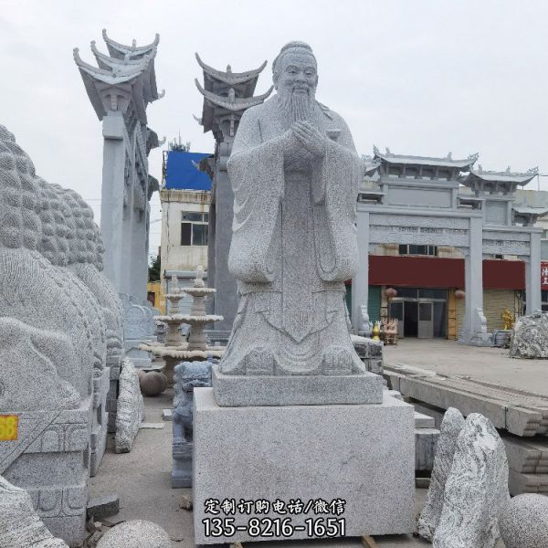 校園廣場漢白玉古代歷史名人雕刻雕像（6）