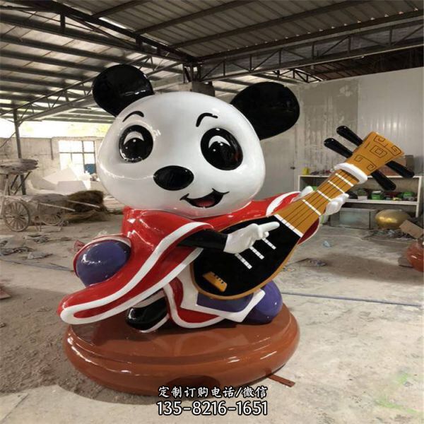 玻璃鋼卡通功夫熊貓?jiān)煨陀螛?lè)園商場(chǎng)擺件雕塑（2）