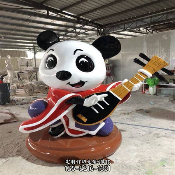 玻璃鋼卡通功夫熊貓?jiān)煨陀螛?lè)園商場(chǎng)擺件雕塑（4）