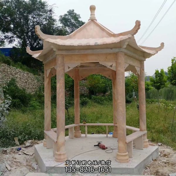 大理石石雕中式亭子公園庭院擺件雕塑（1）