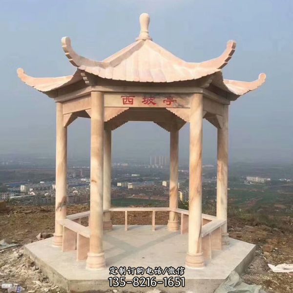 大理石石雕中式亭子公園庭院擺件雕塑（3）