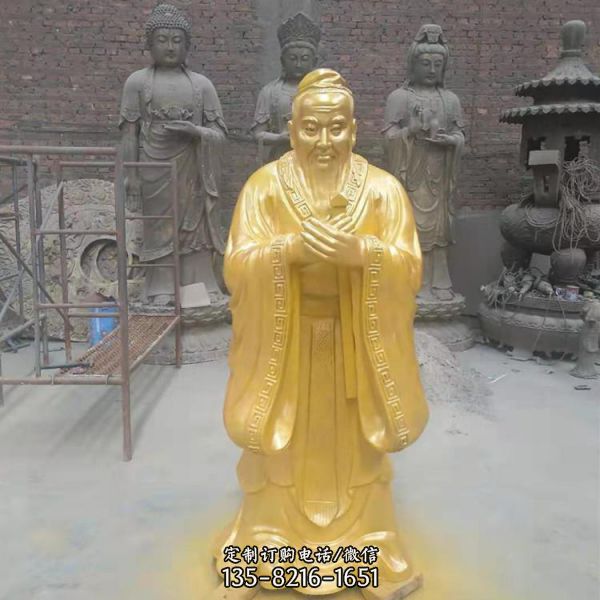 古代名人胸像玻璃鋼仿銅漆金創意人物雕塑（3）