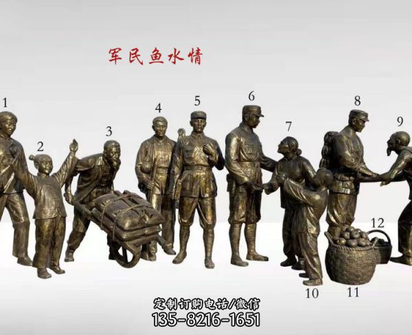 玻璃鋼仿銅人物裝飾擺件（7）