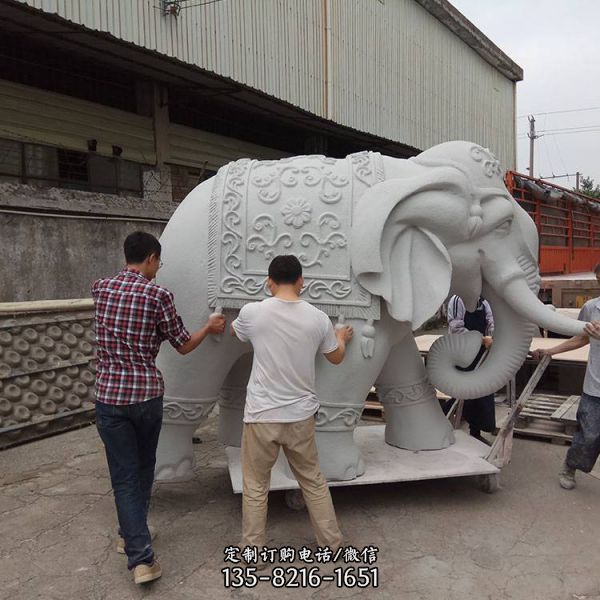 景區玻璃鋼大型仿真大象動物雕塑擺件（4）