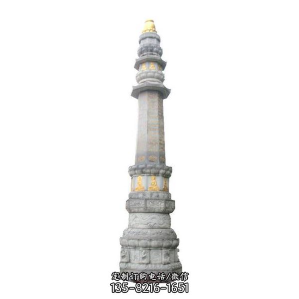 寺廟大型石雕創意經幢雕塑（3）