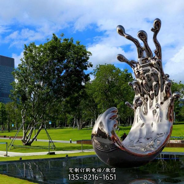 售樓部創意不銹鋼彩繪景觀雕塑（4）