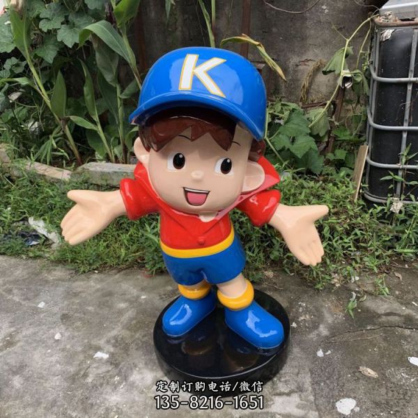 玻璃鋼男孩卡通雕塑（1）