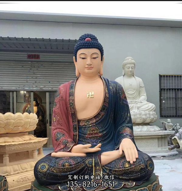 玻璃鋼彩繪漆金寺廟大型景觀神佛雕塑（3）