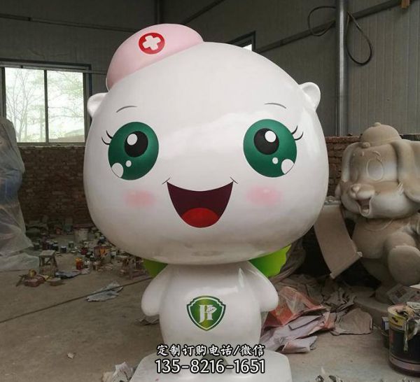 抗疫情精神的玻璃鋼致敬醫護人員卡通人物雕塑（3）
