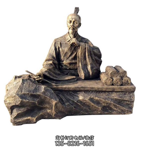 玻璃鋼仿銅民俗人物雕塑博物館展廳擺件（2）