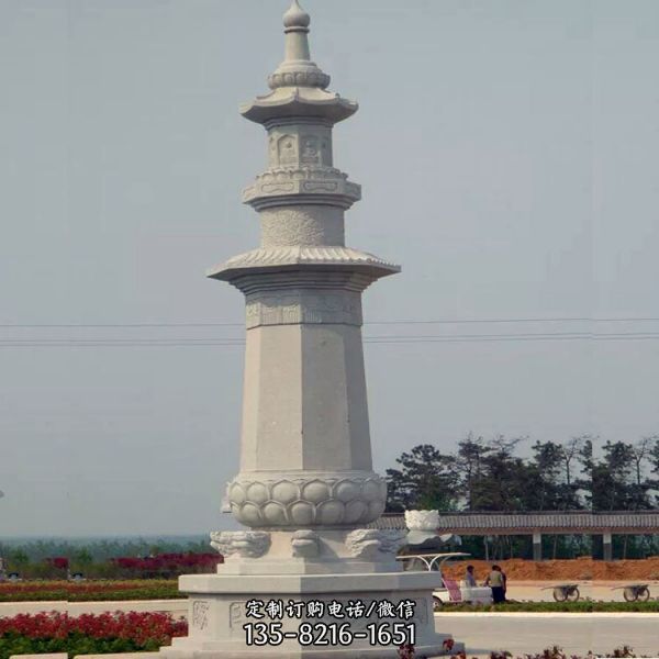 石雕戶外景區(qū)寺廟大型佛塔雕塑（4）