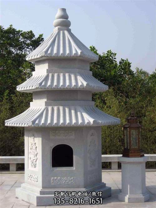 石雕戶外景區(qū)寺廟大型佛塔雕塑（6）