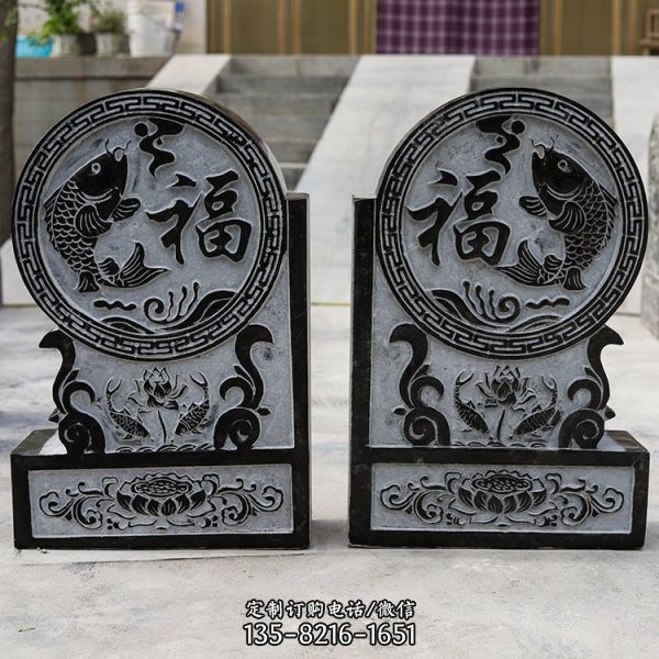青石麒麟石鼓門口鎮(zhèn)宅抱鼓石（2）