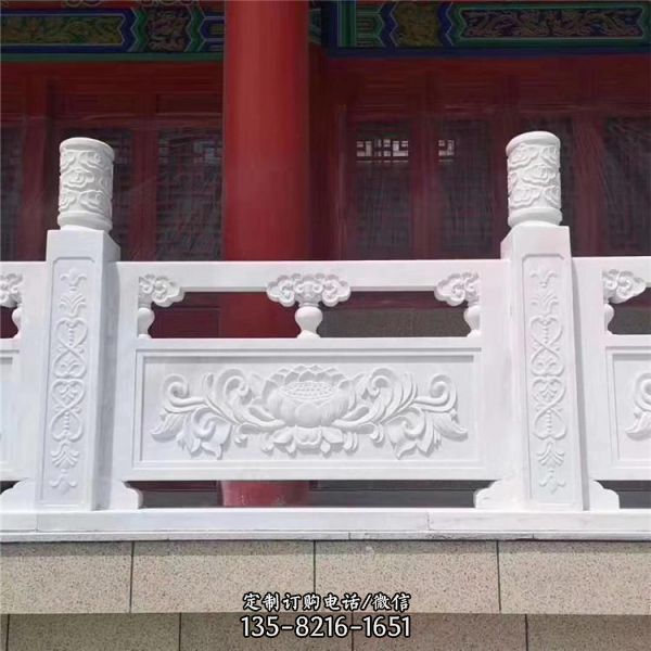 漢白玉大理石河道圍欄升旗臺桿欄板（3）