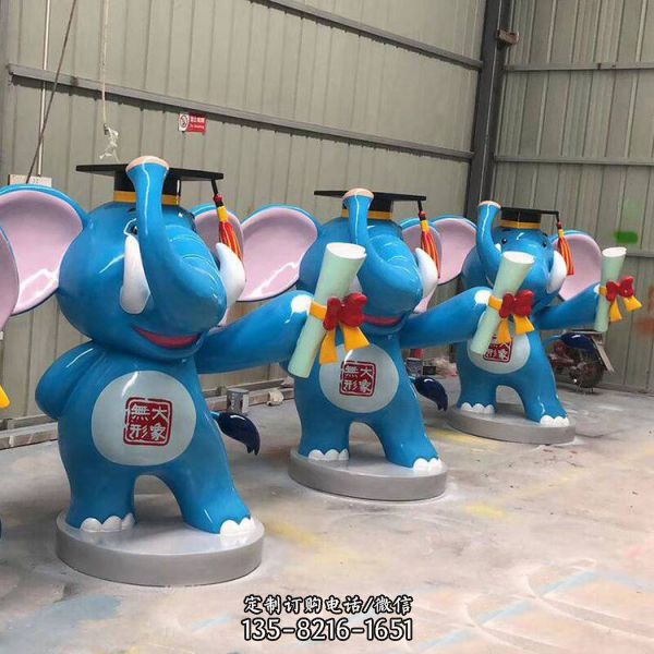 玻璃鋼幼兒園卡通小飛象雕塑（1）