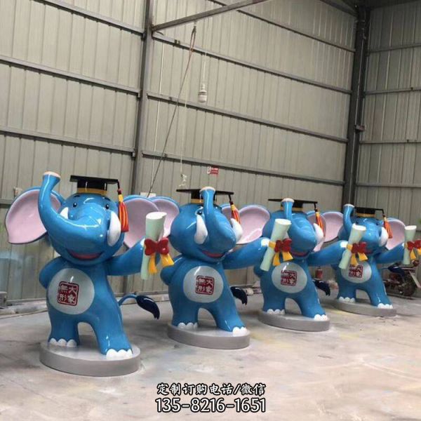 玻璃鋼幼兒園卡通小飛象雕塑（2）