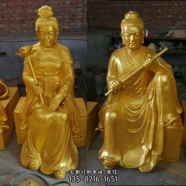 寺廟形態(tài)各異八仙銅雕塑神像（2）