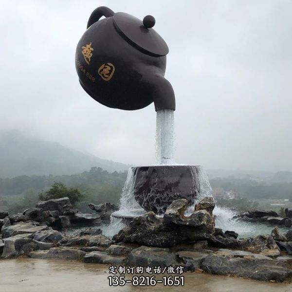 戶外創(chuàng)意懸空流水天壺雕塑（5）