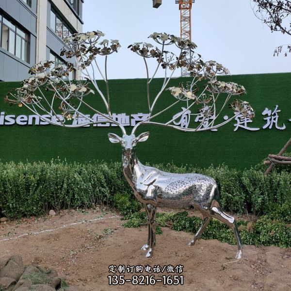 廣場街道擺放不銹鋼夜光動物造型雕像（4）