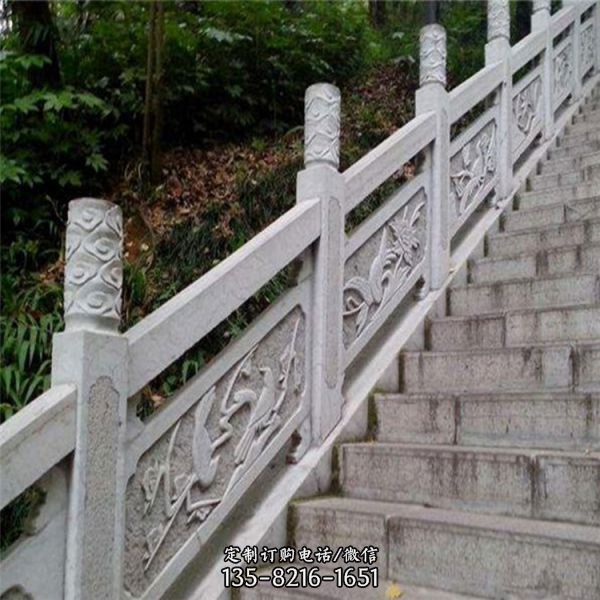 公園臺階兩側大理石雙面浮雕欄板欄桿（2）