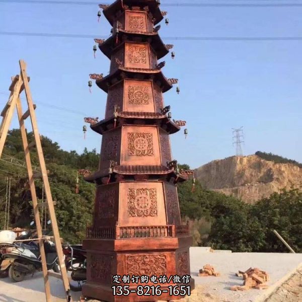玻璃鋼寺廟大型園林佛塔雕塑（4）