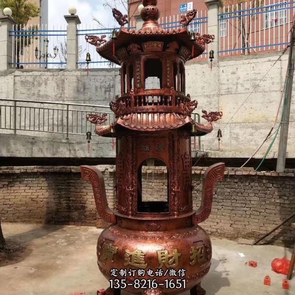 玻璃鋼寺廟大型園林佛塔雕塑（2）