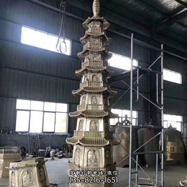 玻璃鋼寺廟大型園林佛塔雕塑（5）