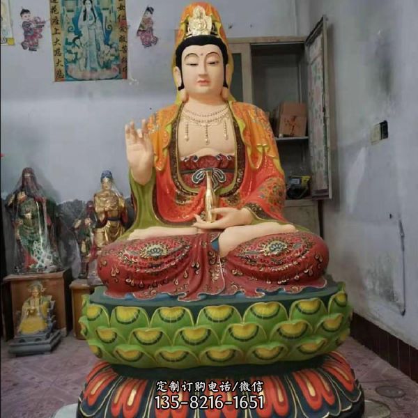 寺廟大型玻璃鋼彩繪如來雕塑（3）