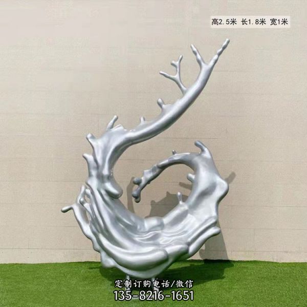 不銹鋼抽象創意海浪浪花雕塑