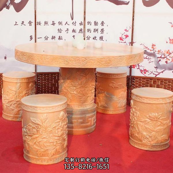 異形大理石石雕桌凳（4）