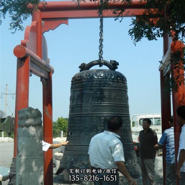 寺廟祈福冬瓜鐵鐘鑄銅鐘雕塑（4）