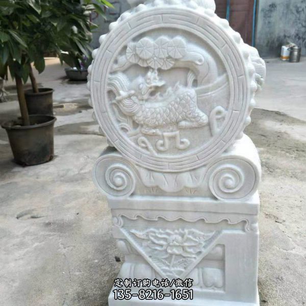 仿古青石門口抱鼓石 石雕抱鼓門墩擺件（1）